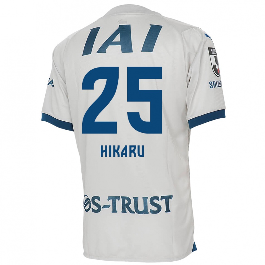 Kinder Fußball Hikaru Naruoka #25 Weiß Blau Auswärtstrikot Trikot 2024/25 T-Shirt Luxemburg