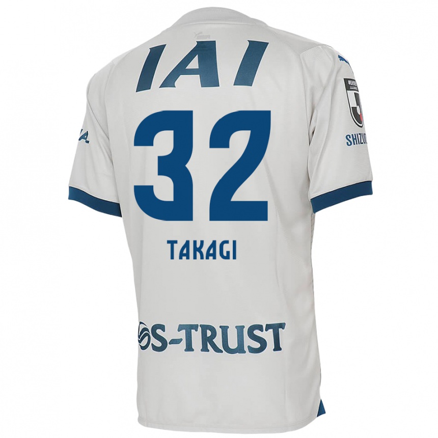 Kinder Fußball Sen Takagi #32 Weiß Blau Auswärtstrikot Trikot 2024/25 T-Shirt Luxemburg