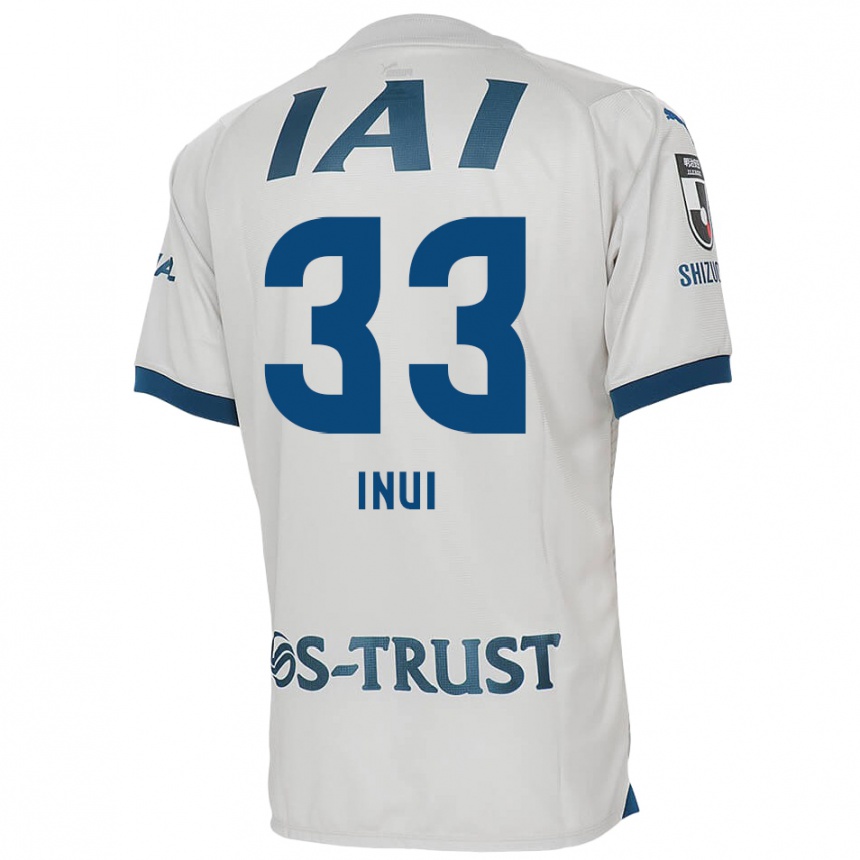 Kinder Fußball Takashi Inui #33 Weiß Blau Auswärtstrikot Trikot 2024/25 T-Shirt Luxemburg