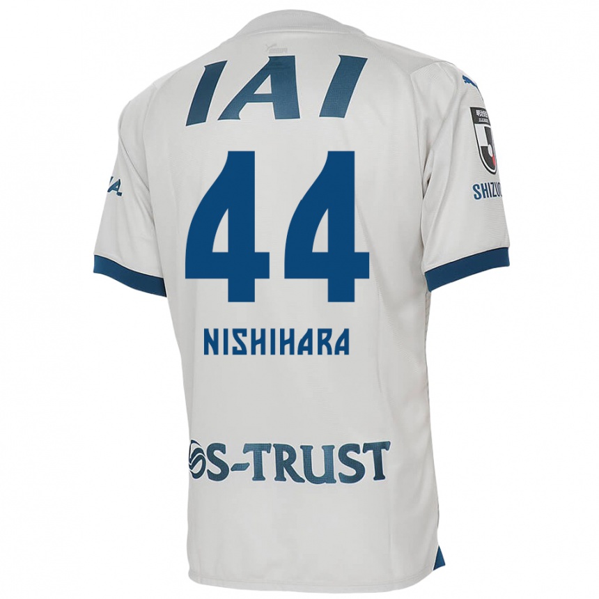 Kinder Fußball Motoki Nishihara #44 Weiß Blau Auswärtstrikot Trikot 2024/25 T-Shirt Luxemburg