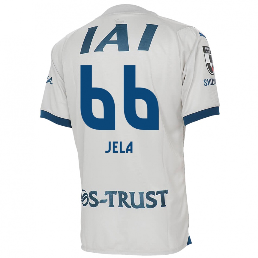 Kinder Fußball Jelani Reshaun Sumiyoshi #66 Weiß Blau Auswärtstrikot Trikot 2024/25 T-Shirt Luxemburg