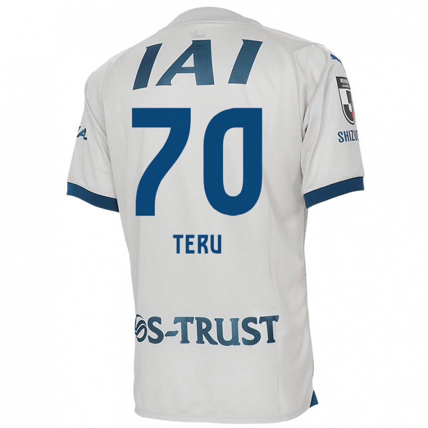 Kinder Fußball Teruki Hara #70 Weiß Blau Auswärtstrikot Trikot 2024/25 T-Shirt Luxemburg