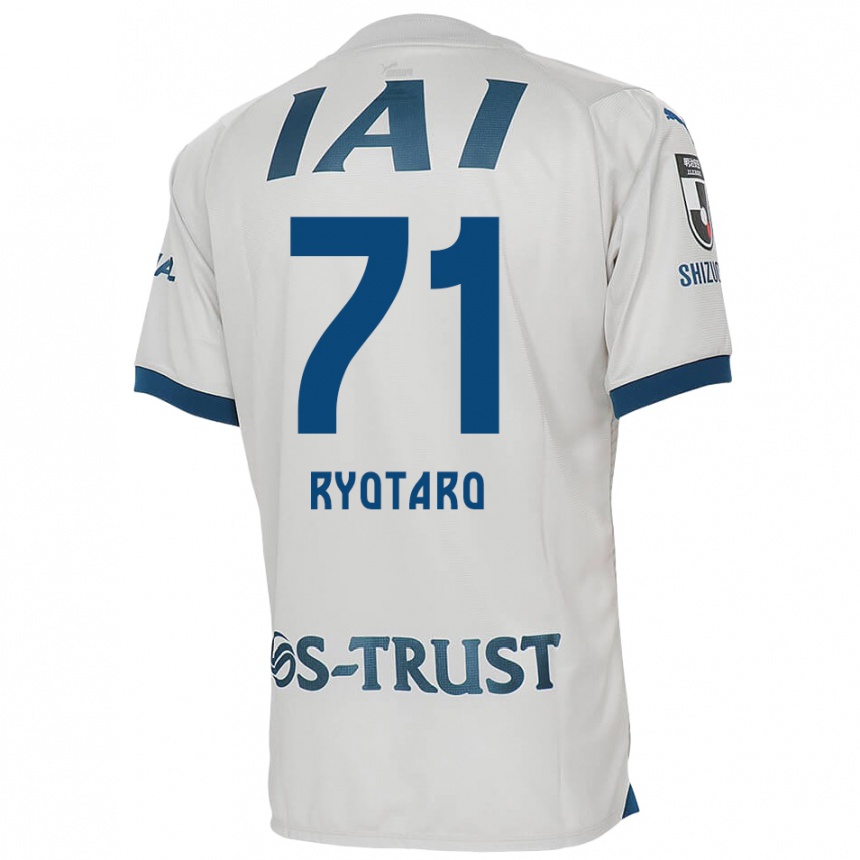 Kinder Fußball Ryotaro Nakamura #71 Weiß Blau Auswärtstrikot Trikot 2024/25 T-Shirt Luxemburg