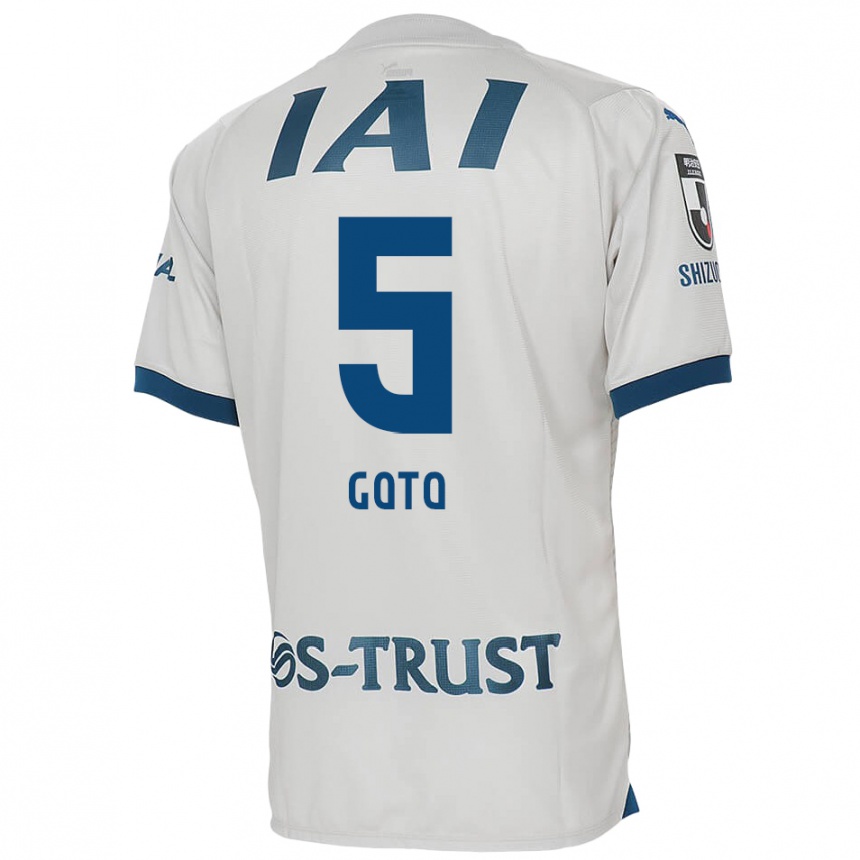 Kinder Fußball Keita Goto #5 Weiß Blau Auswärtstrikot Trikot 2024/25 T-Shirt Luxemburg