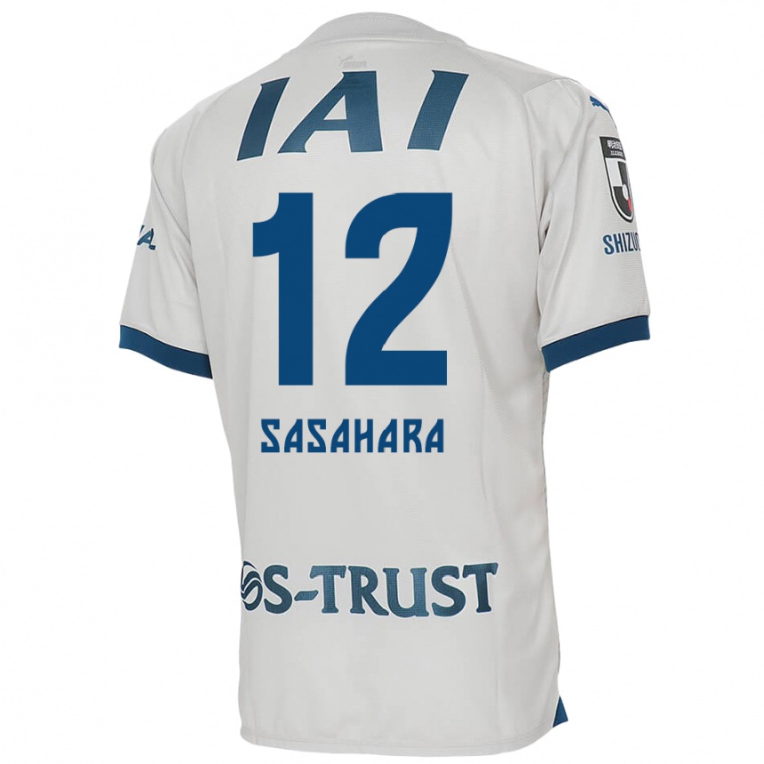 Kinder Fußball Kenshin Sasahara #12 Weiß Blau Auswärtstrikot Trikot 2024/25 T-Shirt Luxemburg