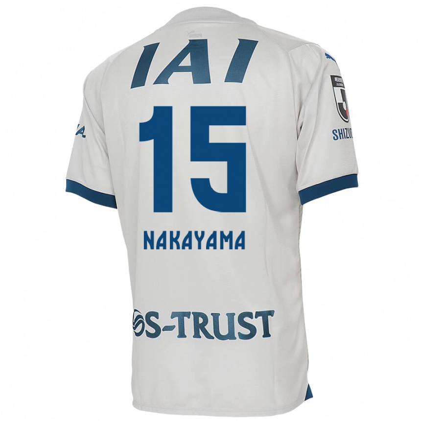 Kinder Fußball Atsuki Nakayama #15 Weiß Blau Auswärtstrikot Trikot 2024/25 T-Shirt Luxemburg