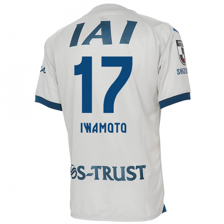 Kinder Fußball Shogo Iwamoto #17 Weiß Blau Auswärtstrikot Trikot 2024/25 T-Shirt Luxemburg