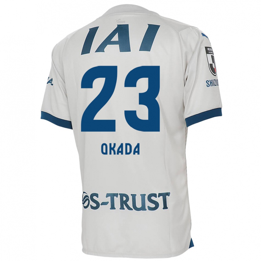 Kinder Fußball Shu Okada #23 Weiß Blau Auswärtstrikot Trikot 2024/25 T-Shirt Luxemburg