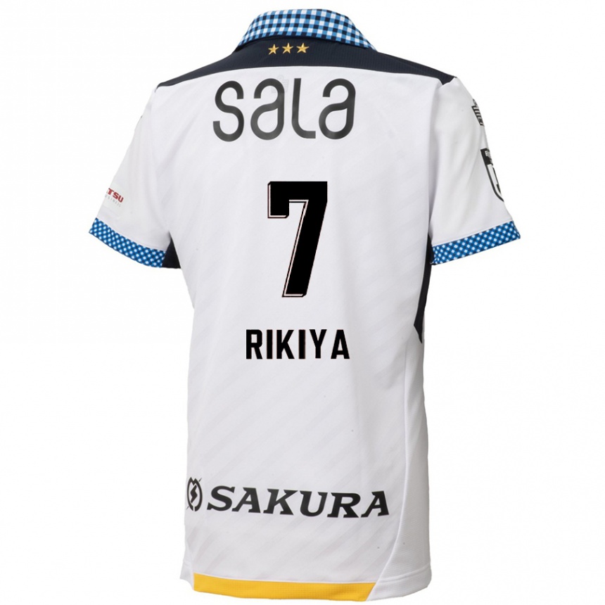 Kinder Fußball Rikiya Uehara #7 Weiß Schwarz Auswärtstrikot Trikot 2024/25 T-Shirt Luxemburg