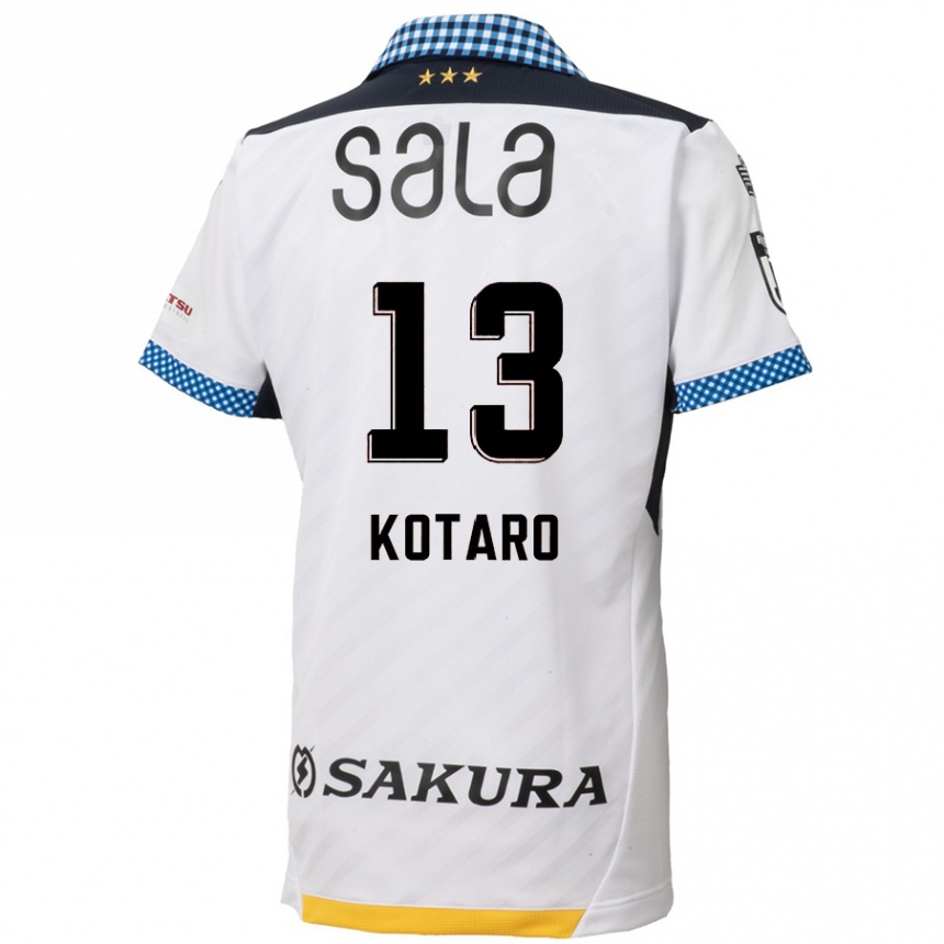 Kinder Fußball Kotaro Fujikawa #13 Weiß Schwarz Auswärtstrikot Trikot 2024/25 T-Shirt Luxemburg