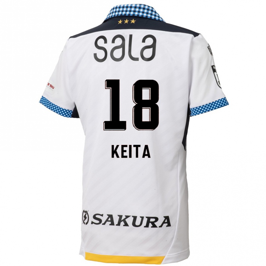 Kinder Fußball Keita Takahata #18 Weiß Schwarz Auswärtstrikot Trikot 2024/25 T-Shirt Luxemburg