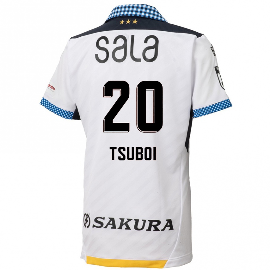 Kinder Fußball Yuya Tsuboi #20 Weiß Schwarz Auswärtstrikot Trikot 2024/25 T-Shirt Luxemburg