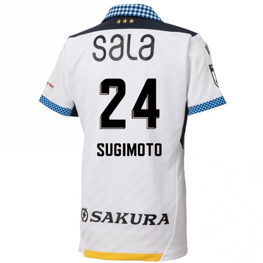 Kinder Fußball Mitsuki Sugimoto #24 Weiß Schwarz Auswärtstrikot Trikot 2024/25 T-Shirt Luxemburg