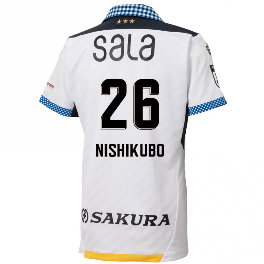 Kinder Fußball Shunsuke Nishikubo #26 Weiß Schwarz Auswärtstrikot Trikot 2024/25 T-Shirt Luxemburg