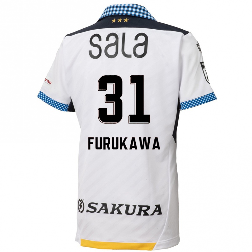 Kinder Fußball Yosuke Furukawa #31 Weiß Schwarz Auswärtstrikot Trikot 2024/25 T-Shirt Luxemburg