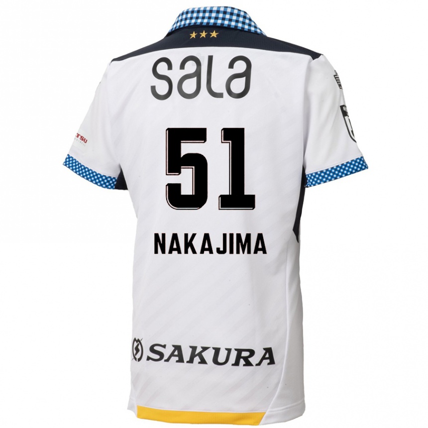 Kinder Fußball Keitaro Nakajima #51 Weiß Schwarz Auswärtstrikot Trikot 2024/25 T-Shirt Luxemburg