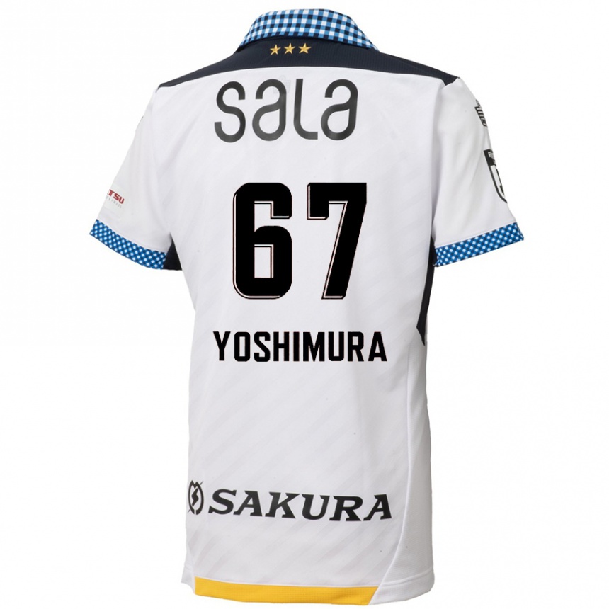 Kinder Fußball Ryusei Yoshimura #67 Weiß Schwarz Auswärtstrikot Trikot 2024/25 T-Shirt Luxemburg