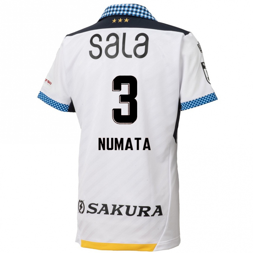 Kinder Fußball Taiki Numata #3 Weiß Schwarz Auswärtstrikot Trikot 2024/25 T-Shirt Luxemburg