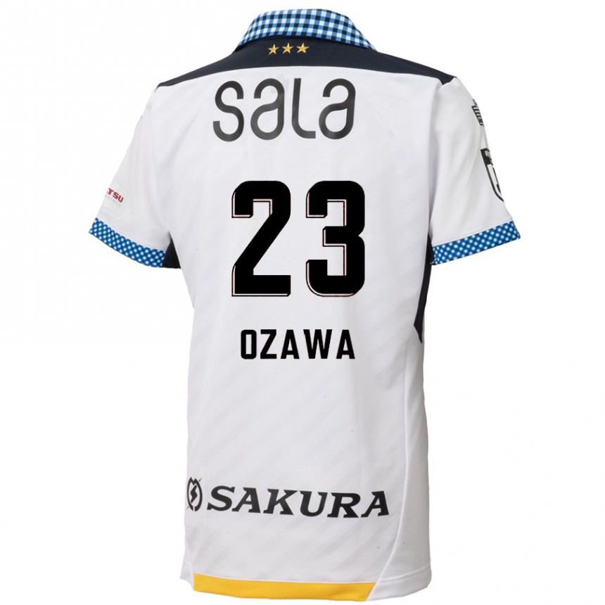 Kinder Fußball Yugo Ozawa #23 Weiß Schwarz Auswärtstrikot Trikot 2024/25 T-Shirt Luxemburg