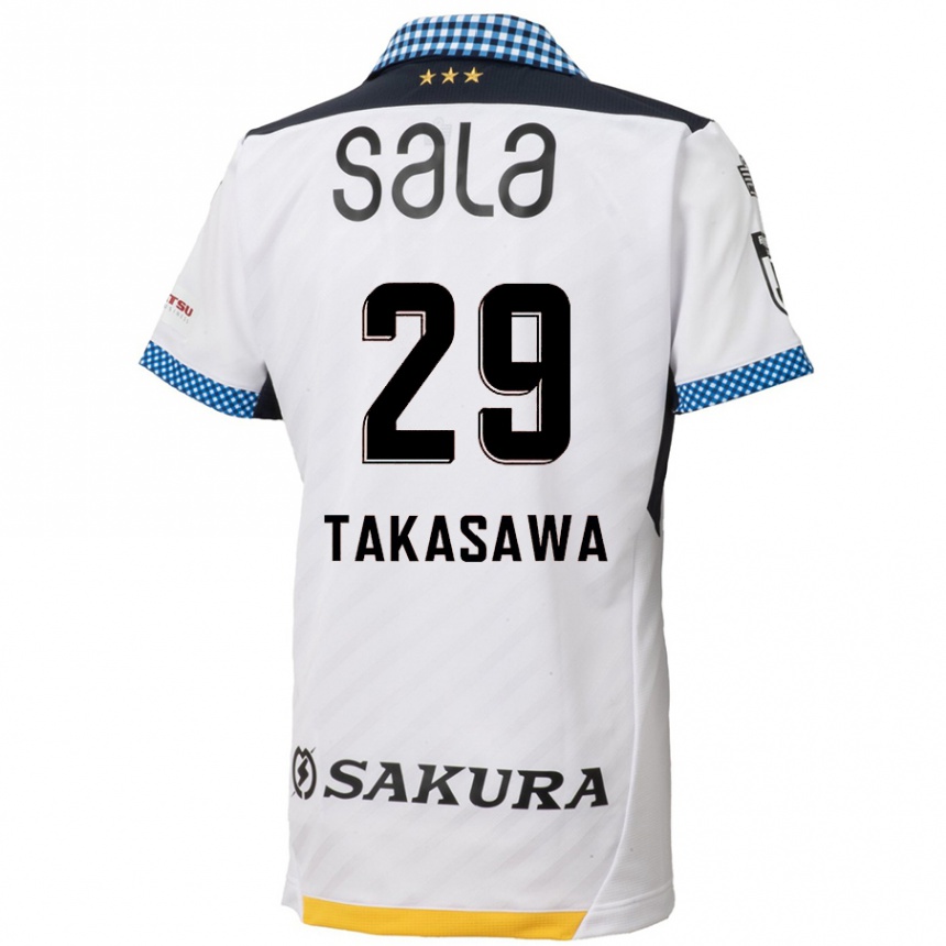 Kinder Fußball Kaito Takasawa #29 Weiß Schwarz Auswärtstrikot Trikot 2024/25 T-Shirt Luxemburg