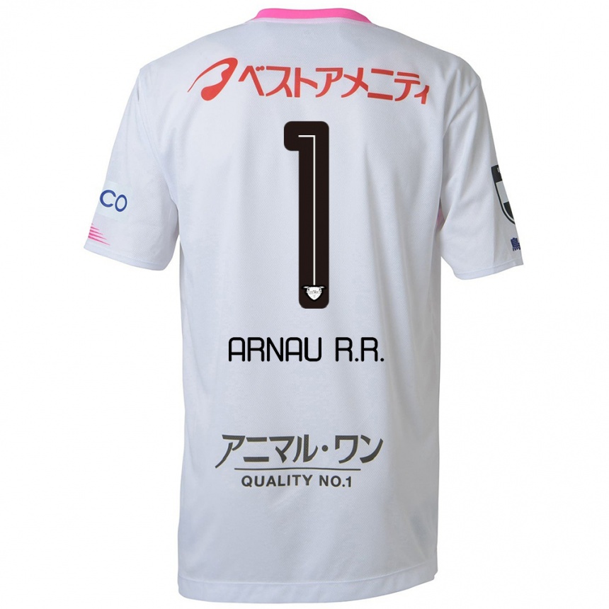 Kinder Fußball Arnau Riera #1 Weiß Blau Rosa Auswärtstrikot Trikot 2024/25 T-Shirt Luxemburg