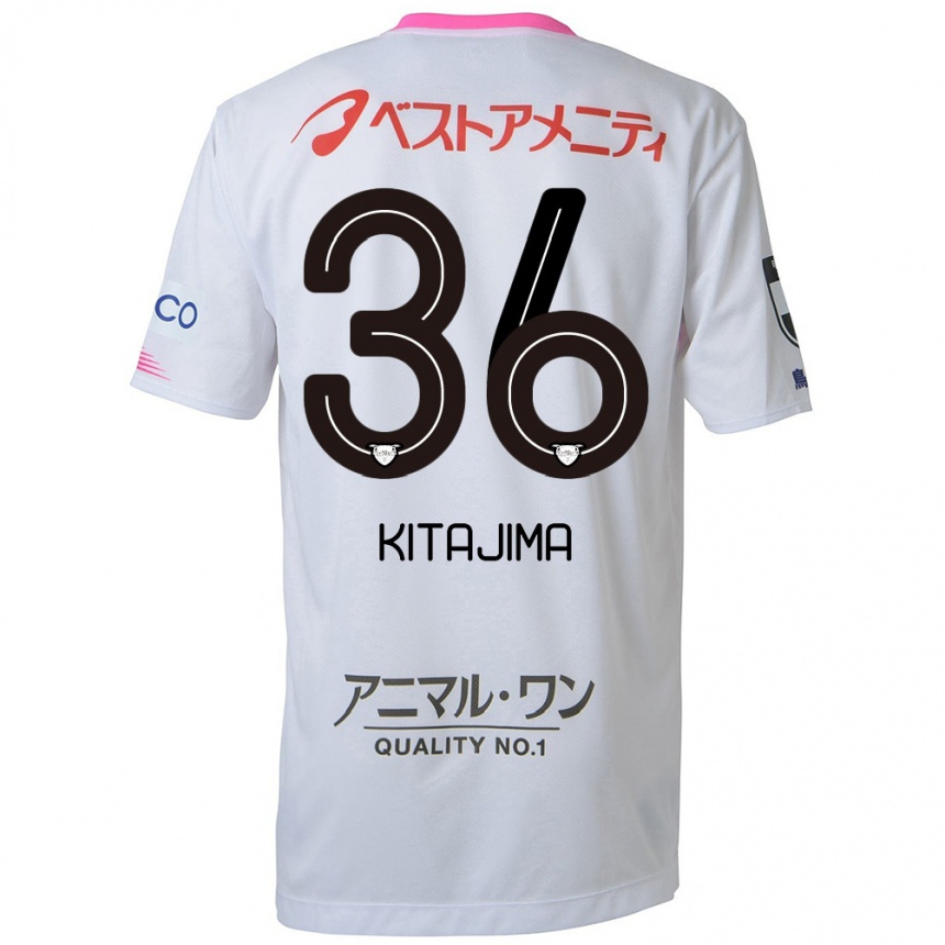 Kinder Fußball Fumiya Kitajima #36 Weiß Blau Rosa Auswärtstrikot Trikot 2024/25 T-Shirt Luxemburg