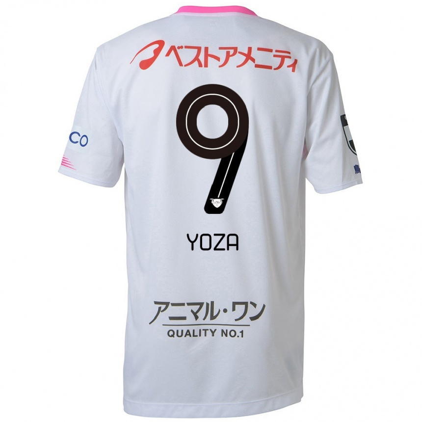 Kinder Fußball Tomomichi Yoza #9 Weiß Blau Rosa Auswärtstrikot Trikot 2024/25 T-Shirt Luxemburg