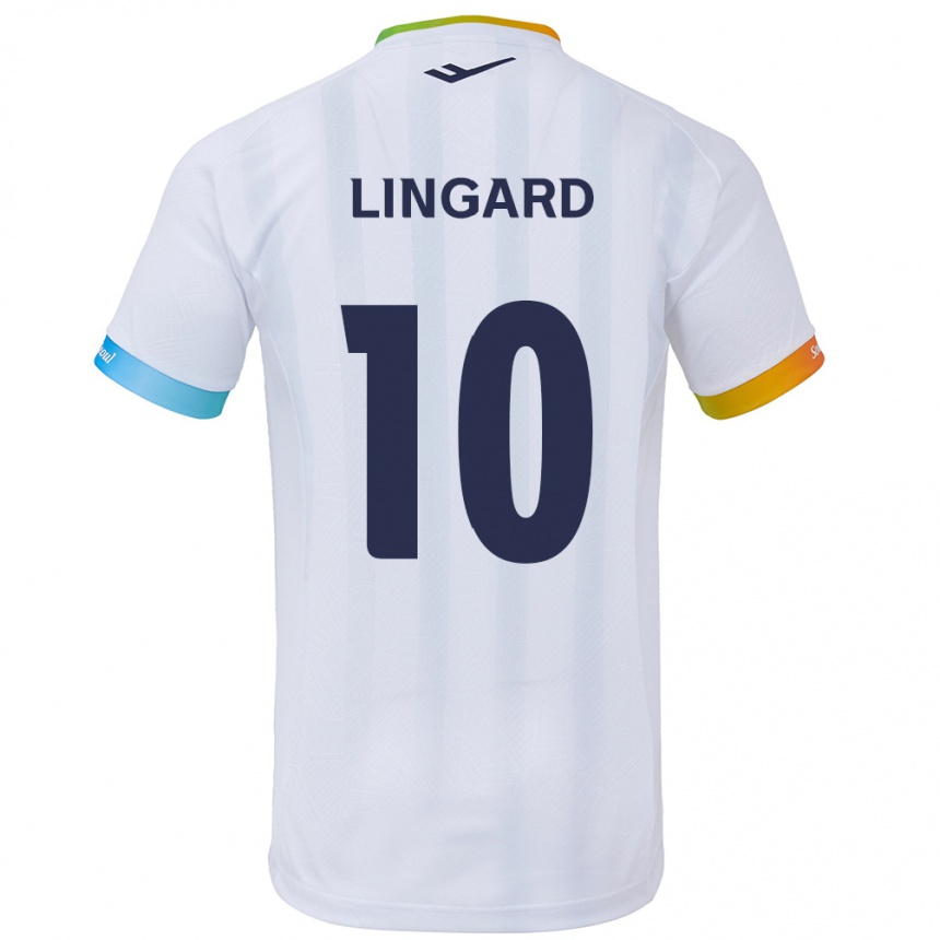 Kinder Fußball Jesse Lingard #10 Weiß Blau Auswärtstrikot Trikot 2024/25 T-Shirt Luxemburg