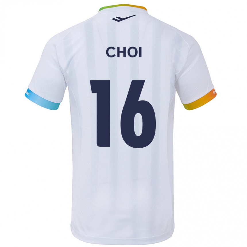 Kinder Fußball Jun Choi #16 Weiß Blau Auswärtstrikot Trikot 2024/25 T-Shirt Luxemburg