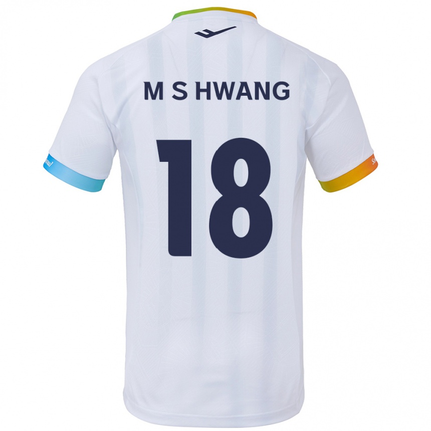 Kinder Fußball Seong-Min Hwang #18 Weiß Blau Auswärtstrikot Trikot 2024/25 T-Shirt Luxemburg