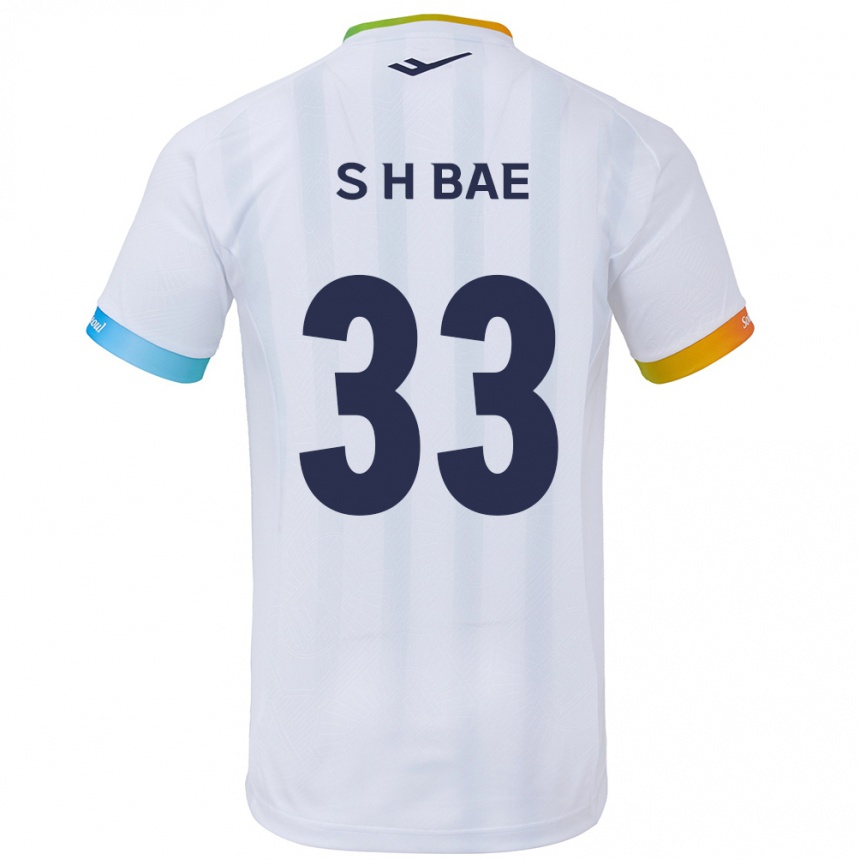 Kinder Fußball Hyun-Seo Bae #33 Weiß Blau Auswärtstrikot Trikot 2024/25 T-Shirt Luxemburg