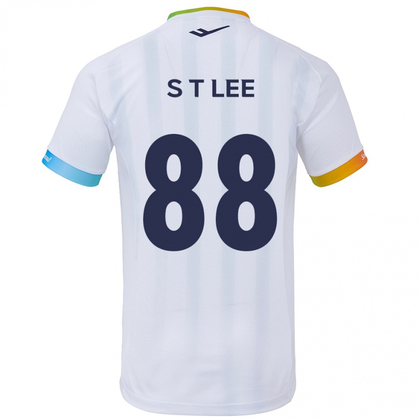 Kinder Fußball Tae-Seok Lee #88 Weiß Blau Auswärtstrikot Trikot 2024/25 T-Shirt Luxemburg