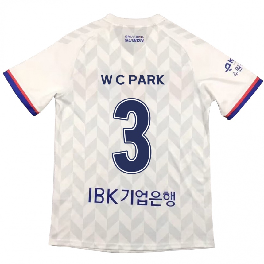 Kinder Fußball Cheol-Woo Park #3 Weiß Blau Auswärtstrikot Trikot 2024/25 T-Shirt Luxemburg