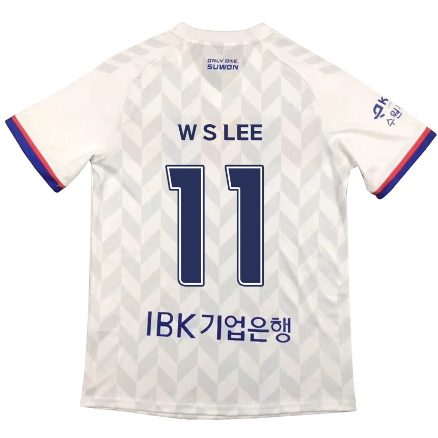 Kinder Fußball Seung-Woo Lee #11 Weiß Blau Auswärtstrikot Trikot 2024/25 T-Shirt Luxemburg