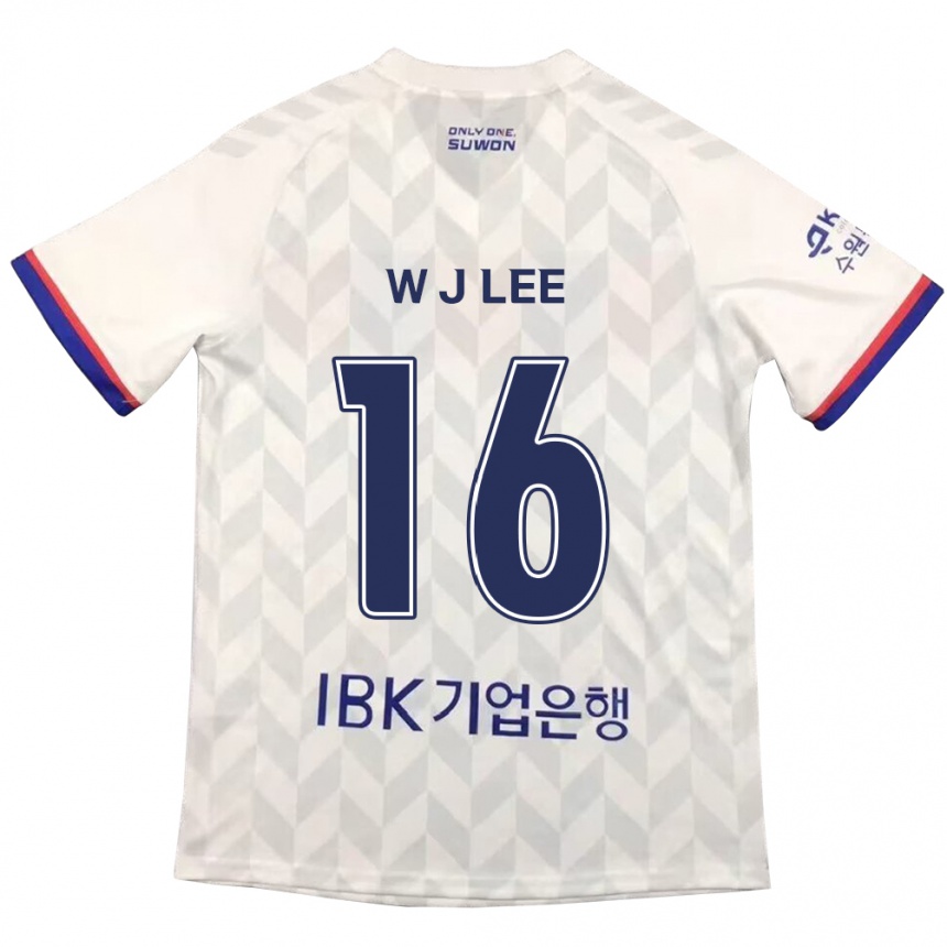 Kinder Fußball Jae-Won Lee #16 Weiß Blau Auswärtstrikot Trikot 2024/25 T-Shirt Luxemburg