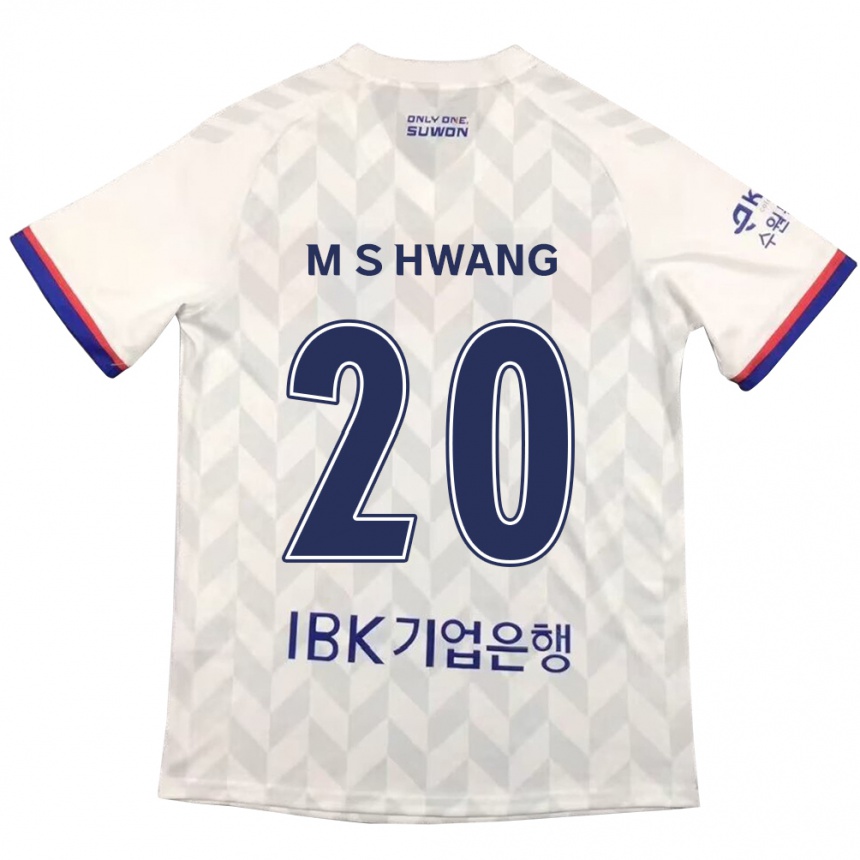 Kinder Fußball Soon-Min Hwang #20 Weiß Blau Auswärtstrikot Trikot 2024/25 T-Shirt Luxemburg