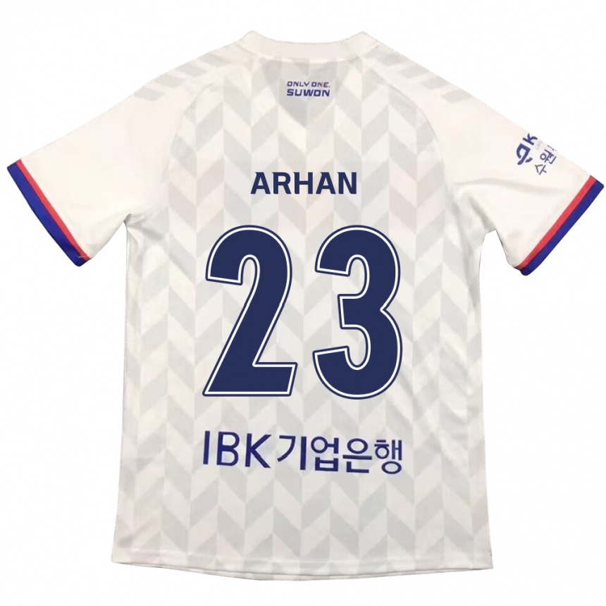 Kinder Fußball Pratama Arhan #23 Weiß Blau Auswärtstrikot Trikot 2024/25 T-Shirt Luxemburg