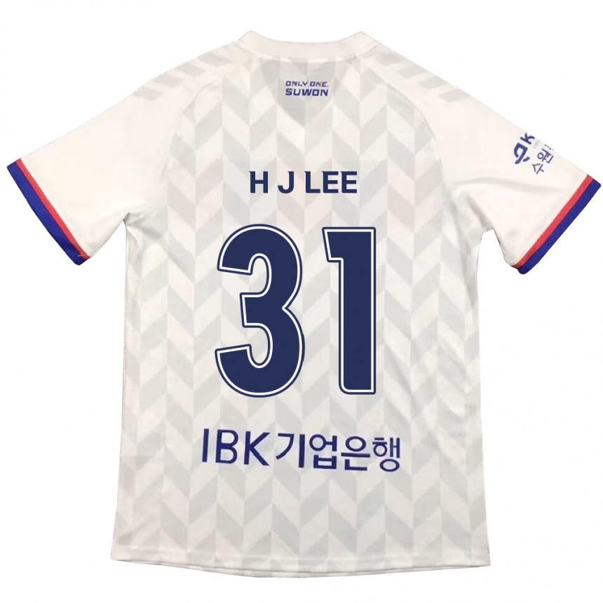 Kinder Fußball Jae-Hoon Lee #31 Weiß Blau Auswärtstrikot Trikot 2024/25 T-Shirt Luxemburg