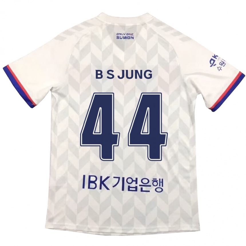 Kinder Fußball Seung-Bae Jung #44 Weiß Blau Auswärtstrikot Trikot 2024/25 T-Shirt Luxemburg