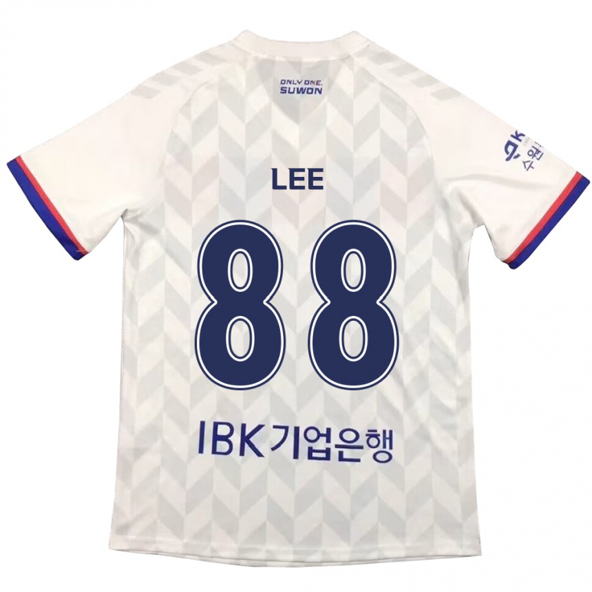 Kinder Fußball Yong Lee #88 Weiß Blau Auswärtstrikot Trikot 2024/25 T-Shirt Luxemburg