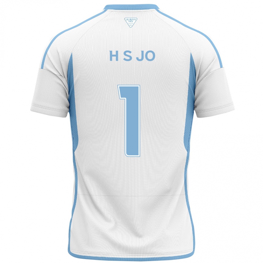 Kinder Fußball Su-Hyeok Jo #1 Weiß Blau Auswärtstrikot Trikot 2024/25 T-Shirt Luxemburg