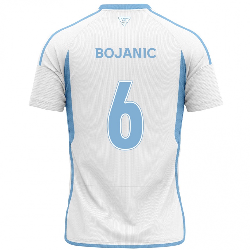 Kinder Fußball Darijan Bojanic #6 Weiß Blau Auswärtstrikot Trikot 2024/25 T-Shirt Luxemburg