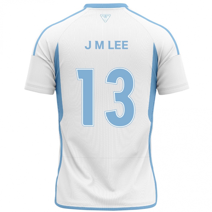 Kinder Fußball Myung-Jae Lee #13 Weiß Blau Auswärtstrikot Trikot 2024/25 T-Shirt Luxemburg