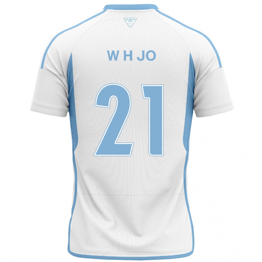 Kinder Fußball Hyeon-Woo Jo #21 Weiß Blau Auswärtstrikot Trikot 2024/25 T-Shirt Luxemburg