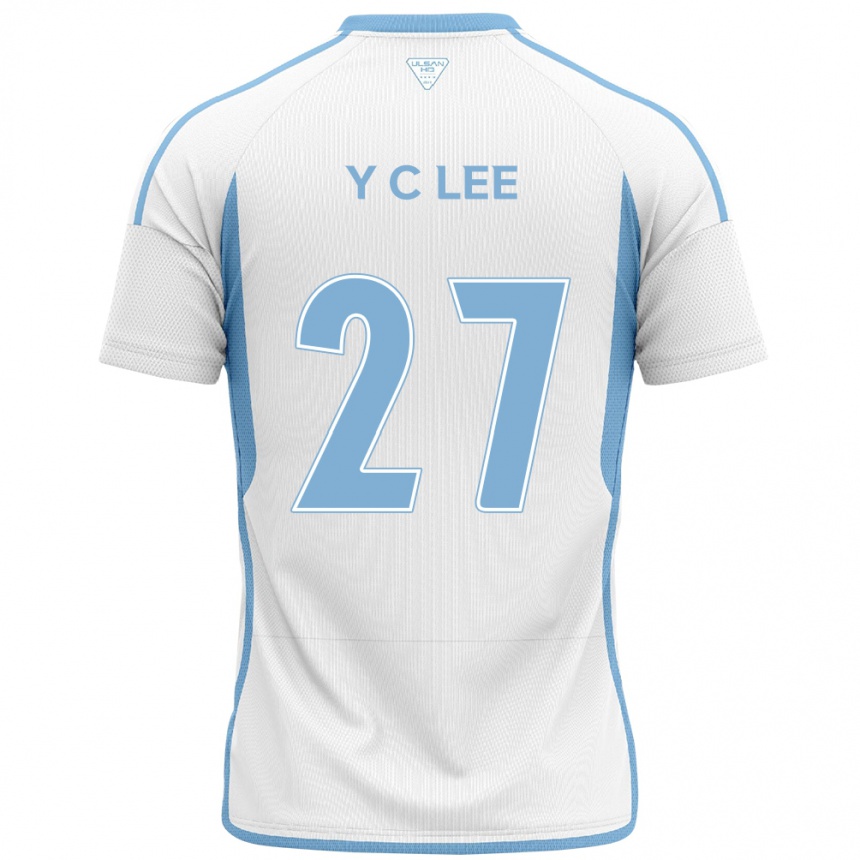 Kinder Fußball Chung-Yong Lee #27 Weiß Blau Auswärtstrikot Trikot 2024/25 T-Shirt Luxemburg