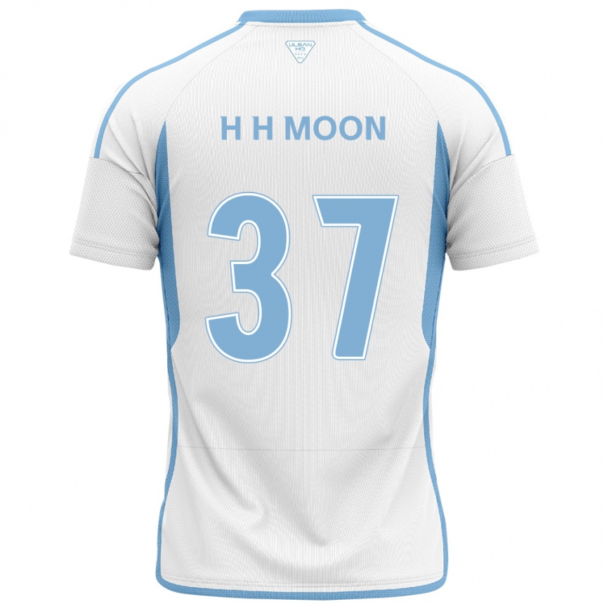 Kinder Fußball Hyeon-Ho Moon #37 Weiß Blau Auswärtstrikot Trikot 2024/25 T-Shirt Luxemburg