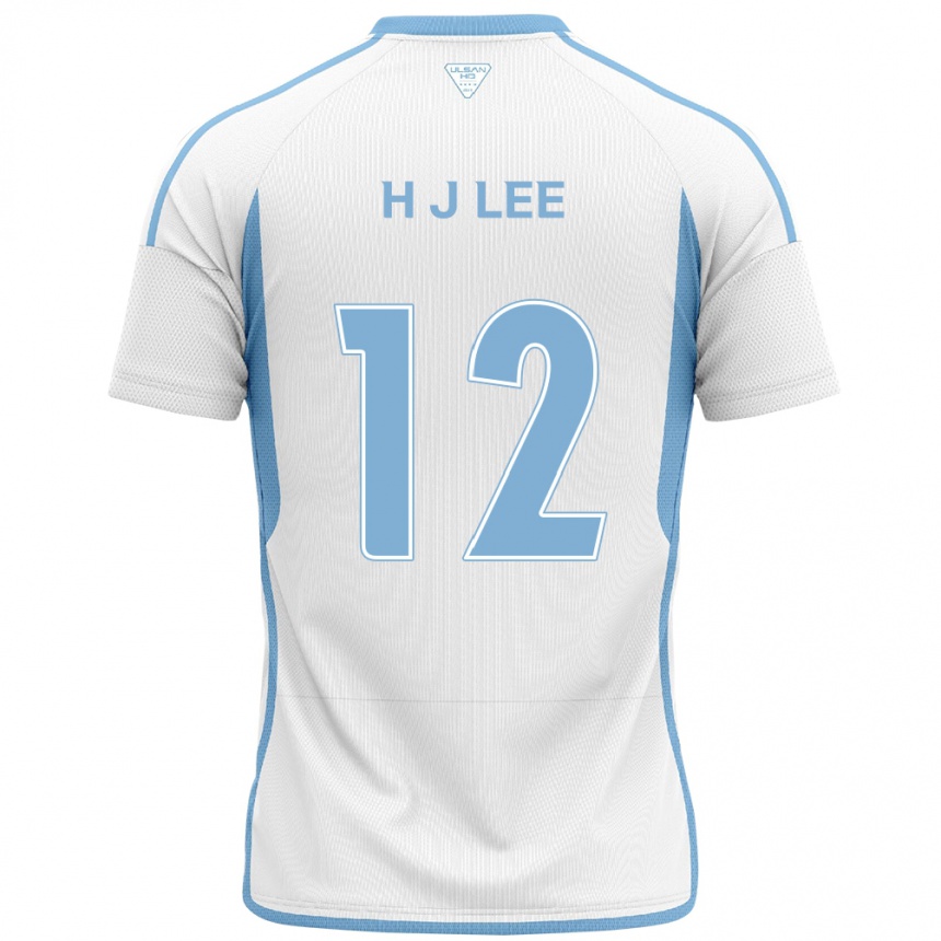 Kinder Fußball Jae-Hyung Lee #12 Weiß Blau Auswärtstrikot Trikot 2024/25 T-Shirt Luxemburg