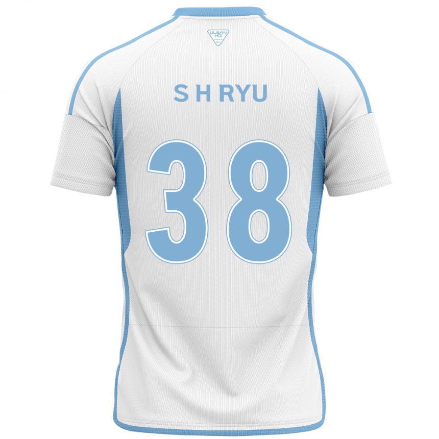 Kinder Fußball Hye-Sung Ryu #38 Weiß Blau Auswärtstrikot Trikot 2024/25 T-Shirt Luxemburg