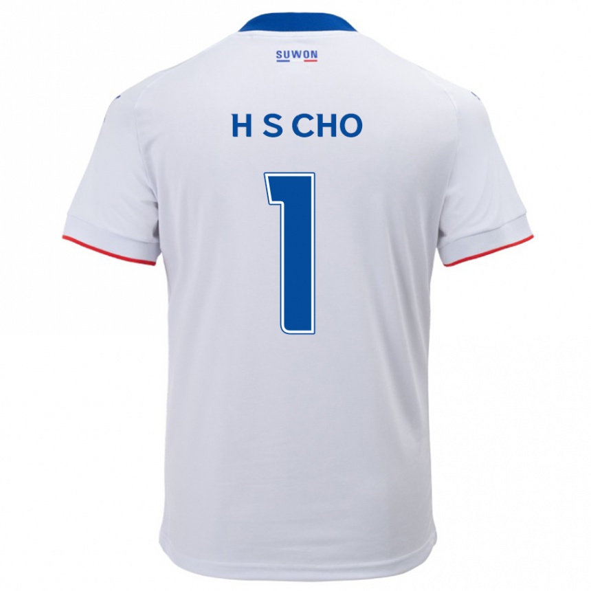 Kinder Fußball Sung-Hoon Cho #1 Weiß Blau Auswärtstrikot Trikot 2024/25 T-Shirt Luxemburg