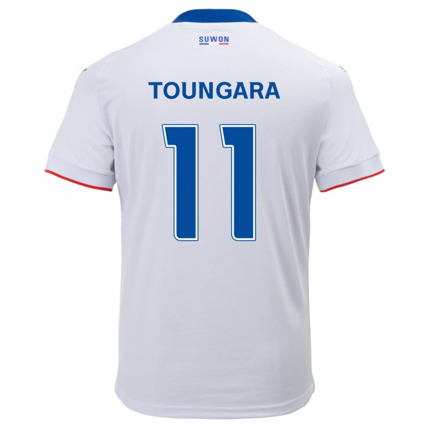 Kinder Fußball Aboubacar Toungara #11 Weiß Blau Auswärtstrikot Trikot 2024/25 T-Shirt Luxemburg